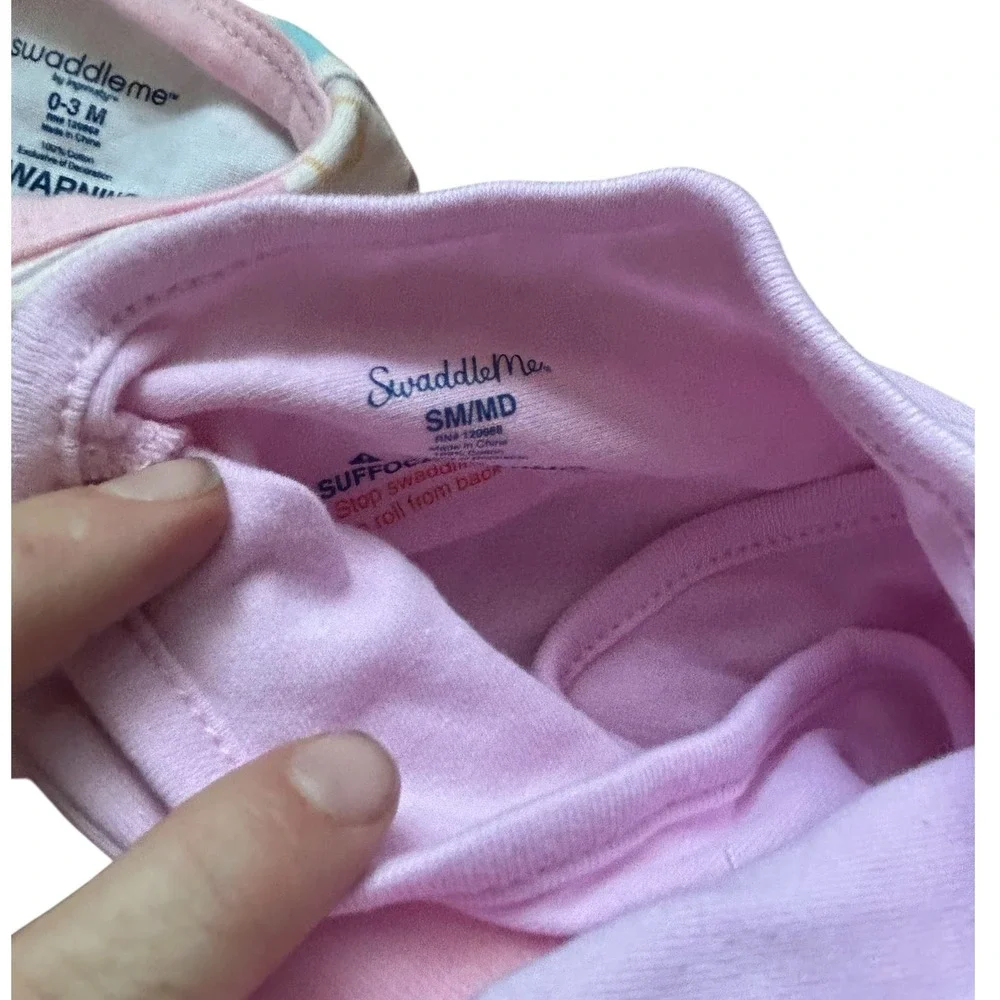 SwaddleMe Baby Swaddle Wraps Hearts Pink Lavender 0-3M‎